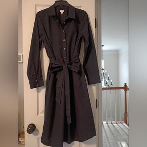 J. CREW FACTORY Black Poplin Shirtdress size 10